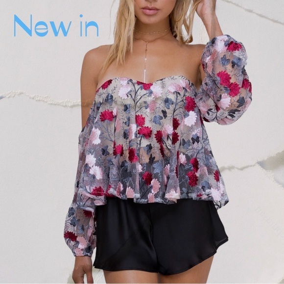 Tops - Floral Off-Shoulder Top